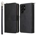 Miniatyrbild 1 av 7: Zipper Magnet Leather Wallet Samsung Galaxy S23 Ultra Svart