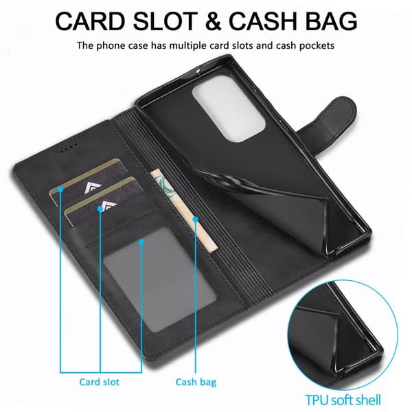 LC.IMEEKE Plånboksfodral Samsung Galaxy S23 Ultra Svart