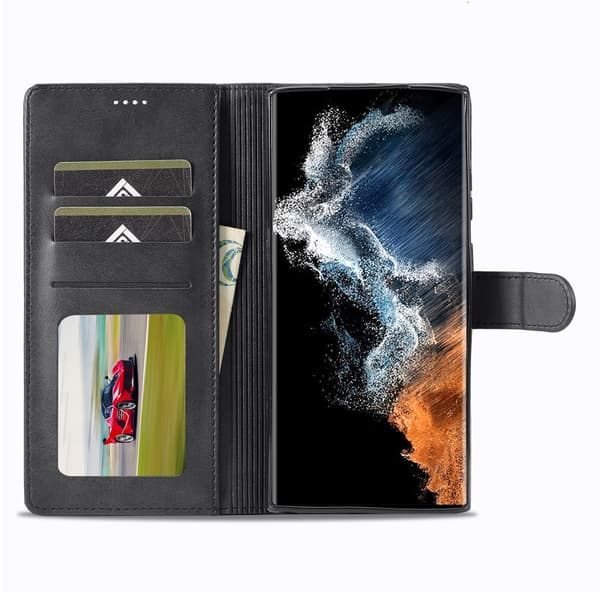 LC.IMEEKE Plånboksfodral Samsung Galaxy S23 Ultra Svart