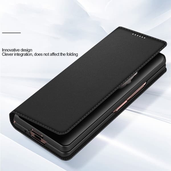 Äkta Läderfodral Samsung Galaxy Z Fold 4 Svart
