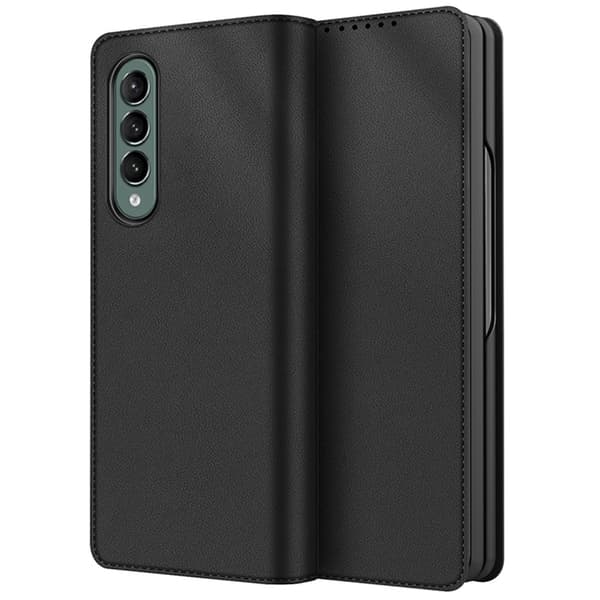 Äkta Läderfodral Samsung Galaxy Z Fold 4 Svart
