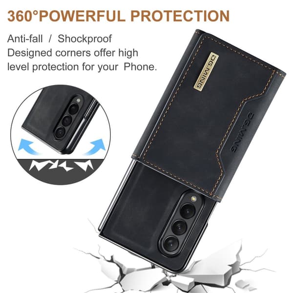 DG.MING 2 in 1 Magnetic Card Slot Case Samsung Galaxy Z Fold 4 Black