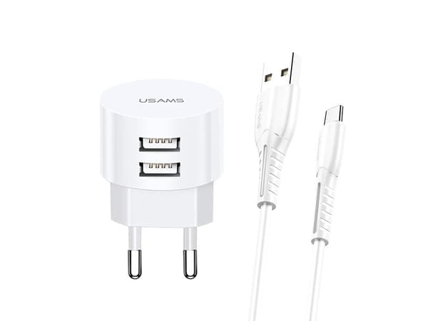 T20 2xUSB 2.1A microUSB-verkkolaturi 2xUSB 2.1A