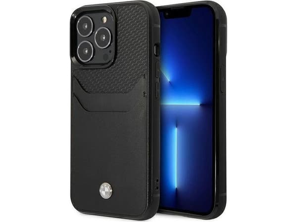 BMW BMHCP14X22RSEPK case iPhone 14 Pro Max 6.7" black/black Leather Card Slot