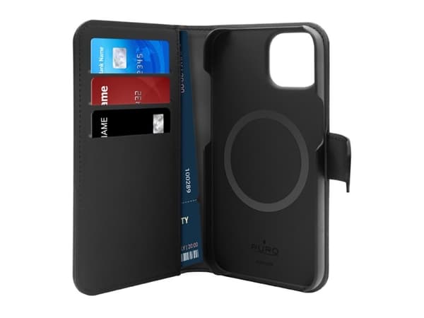 PURO PUIPC1467BKMAG1BLK, Lommebok-etui, Apple, Iphone 14 Plus, 17 cm (6.7"), Sort