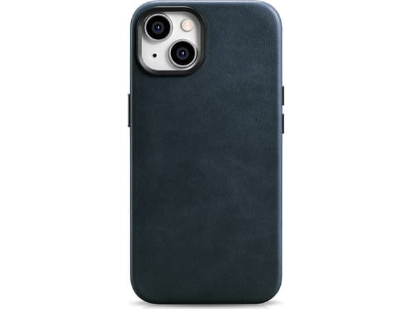 "iCarer Öljyvaha Premium Nahkakotelo iPhone 14 Magneettinen nahkakotelo MagSafe tummansininen (WMI14220701-BU)