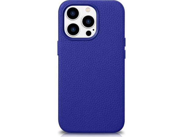 iCarer Litchi Premium Lærveske iPhone 14 Pro Max Magnetisk Lærveske med MagSafe mørkeblå (WMI14220712-DB)