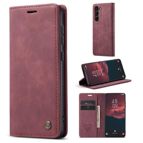 CASEME Retro Lompakkokotelo Samsung Galaxy S23 - Punainen