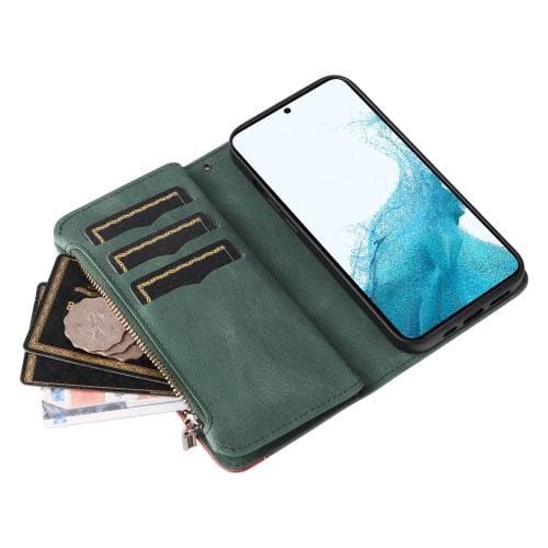 KT Multifunktion Series-5 Til Samsung Galaxy S23 Telefontaske Grøn/Rød