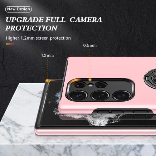 Samsung Galaxy S23 Ultra Hybrid skal med Finger Ring - Rosa