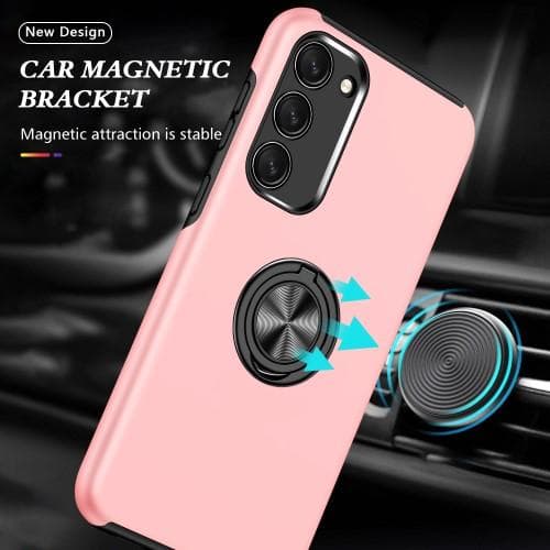 Samsung Galaxy S23+ Hybrid skal med Finger Ring - Rosa
