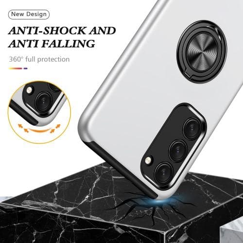 Samsung Galaxy S23+ Hybrid skal med Finger Ring - Silver