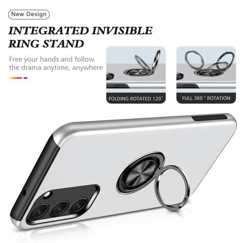 Samsung Galaxy S23+ Hybrid skal med Finger Ring - Silver