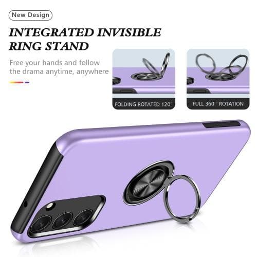 Samsung Galaxy S23+ Hybrid skal med Finger Ring - Lila