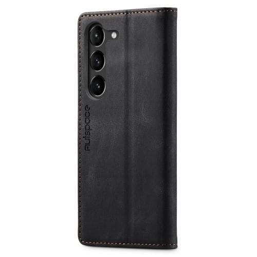 AUTSPACE A01 Retro tegnebog taske til Samsung Galaxy S23+ (Plus) - Sort