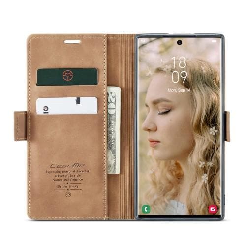 CASEME Retro Pung Taske til Samsung Galaxy S23 Ultra - Brun