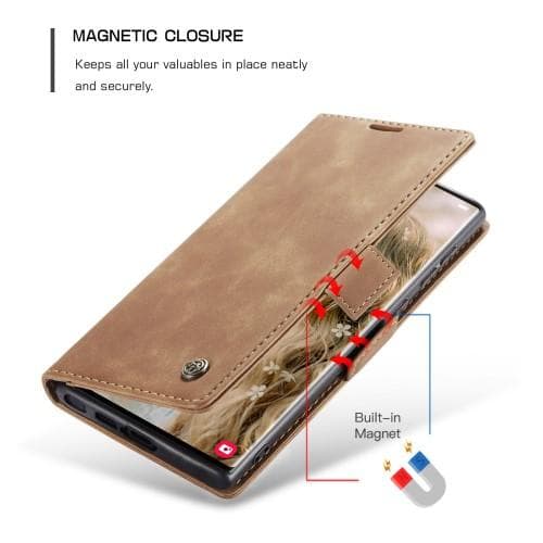 CASEME Retro Pung Taske til Samsung Galaxy S23 Ultra - Brun