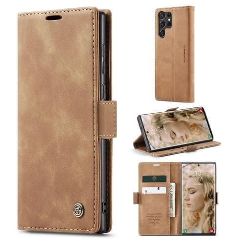 CASEME Retro Pung Taske til Samsung Galaxy S23 Ultra - Brun