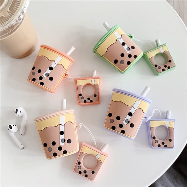 AirPods Pro Skal Boba Milk Tea Silikon - Lila