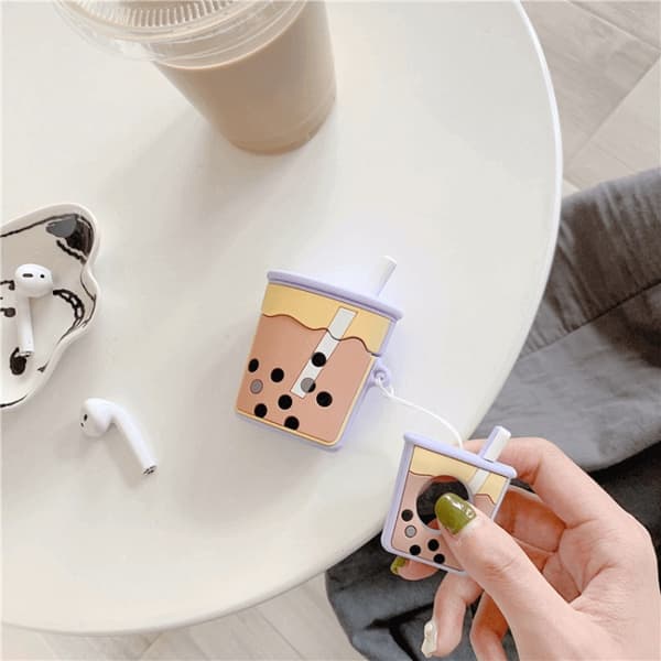 AirPods Pro Skal Boba Milk Tea Silikon - Lila