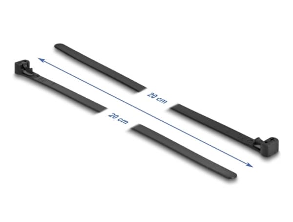 Delock - Kabelfestebånd - heat resistant, reusable - 15 cm - svart (en pakke 100)