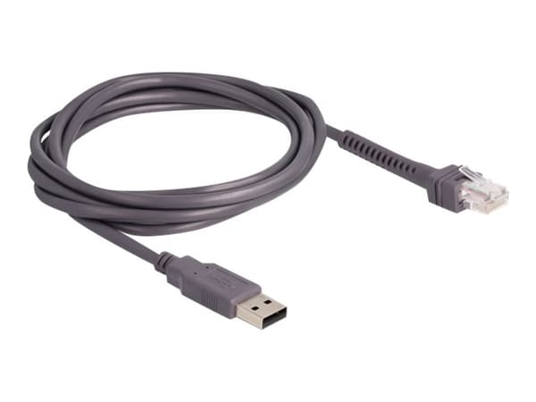 Delock - Strekkodeskannerkabel - USB-type A (hann) til RJ-50 (hann) - 2 m - grå