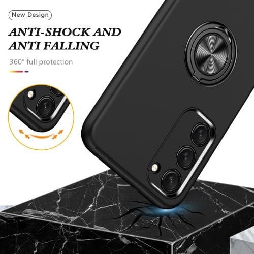 Till Samsung Galaxy S23+ Hybrid skal med Finger Ring - Svart