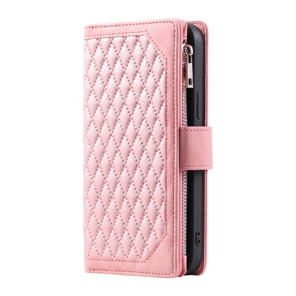 Samsung Galaxy S23 Ultra Plånboksväska Vadderad Rosa