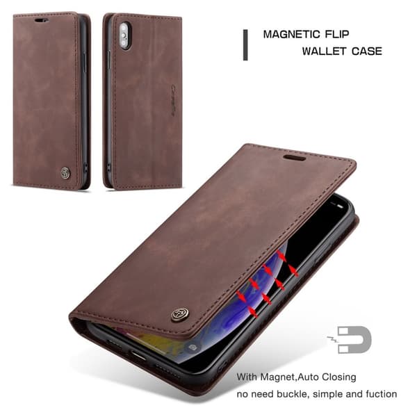 CaseMe Slim Plånboksfodral iPhone X/XS Brun