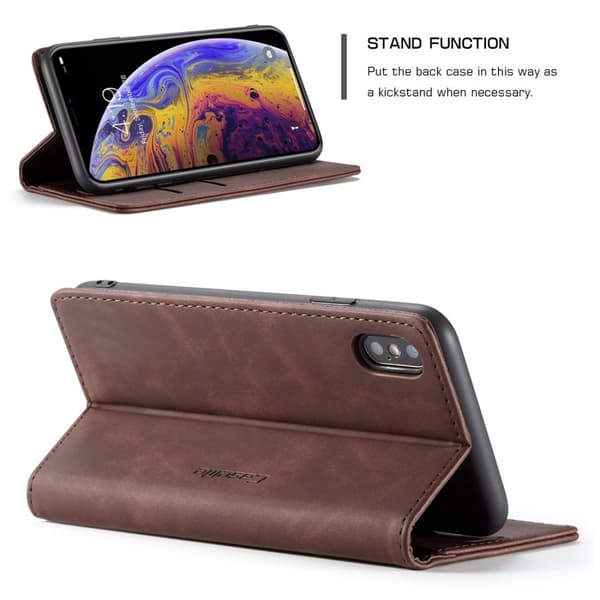 CaseMe Slim Plånboksfodral iPhone X/XS Brun