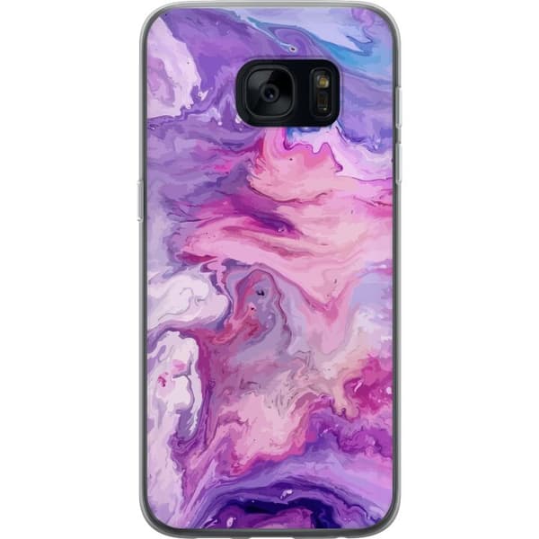 Samsung Galaxy S7 Gjennomsiktig deksel Marmor Lilla