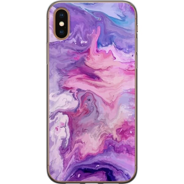 Apple iPhone XS Gjennomsiktig deksel Marmor Lilla