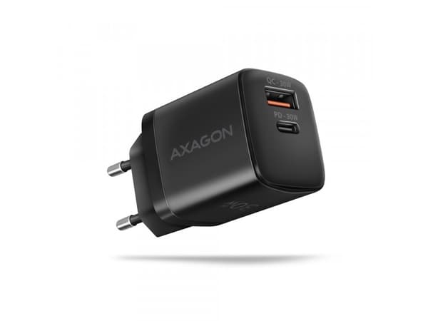 AXAGON ACU-PQ30 Laturi QC3.0, 4.0/AFC/FCP/PPS/Apple + PD USB-C, 30W - musta musta
