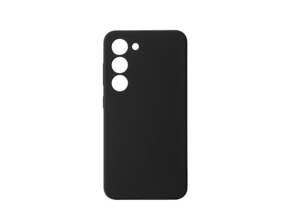 eSTUFF Madrid - Baksidedeksel for mobiltelefon - silk-touch - silikon - svart - for Samsung Galaxy S23