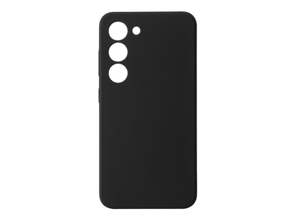 eSTUFF Madrid - Baksidedeksel for mobiltelefon - silk-touch - silikon - svart - for Samsung Galaxy S23