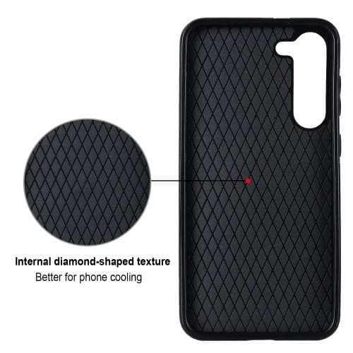 Samsung Galaxy S23 Etui Rhombus Grid Mønster Bagdæksring Stativ - Hvid