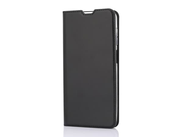 Wave BookCase -suojakotelo, Samsung Galaxy A12, musta
