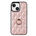 Miniatyrbild 8 av 9: iPhone 14 Rhombus Grid Mönster Skal FingerRing - Rose Gold