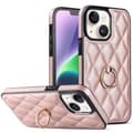 Miniatyrbild 1 av 9: iPhone 14 Rhombus Grid Mönster Skal FingerRing - Rose Gold