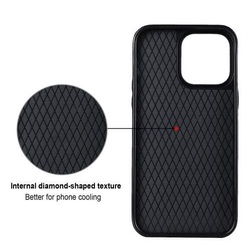iPhone 14 Etui Rhombus Grid Pattern Bagcoverring Kickstand - Hvid