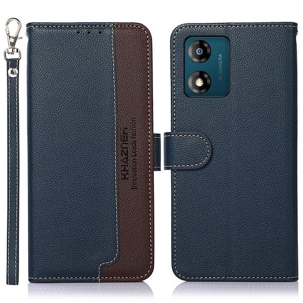 KHAZNEH Telefoncover til Motorola Moto E13 4G - Blå/Brun