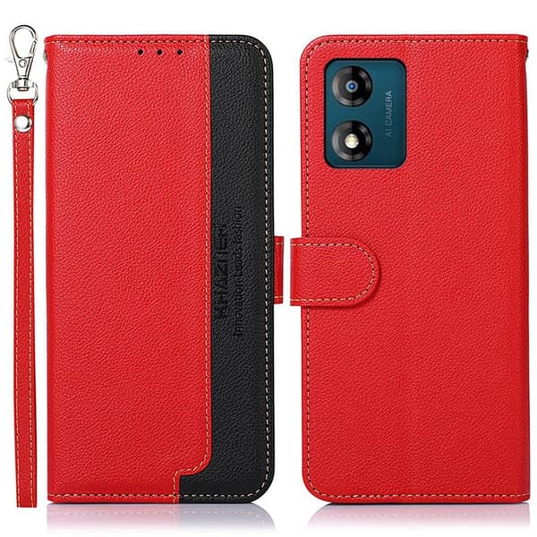 KHAZNEH telefoncover til Motorola Moto E13 4G - rød/sort