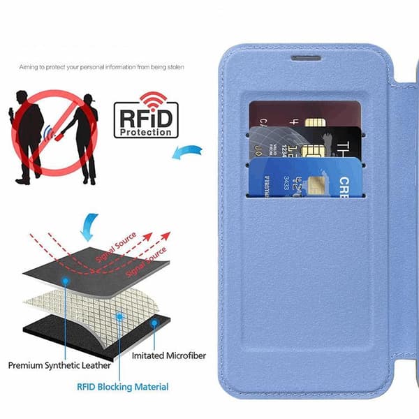 BOOM iPhone 14 Pro Max Magsafe Plånboksfodral RFID Flip - Lila