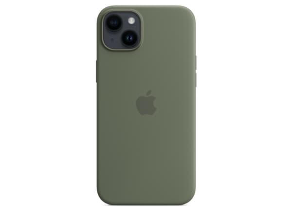 Apple - Baksidedeksel for mobiltelefon - MagSafe-samsvar - silikon - oliven - for iPhone 14 Plus