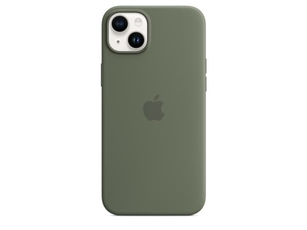 Apple - Baksidedeksel for mobiltelefon - MagSafe-samsvar - silikon - oliven - for iPhone 14 Plus