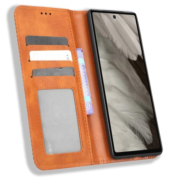 Google Pixel 7a Plånboksfodral Exklusivt Brun