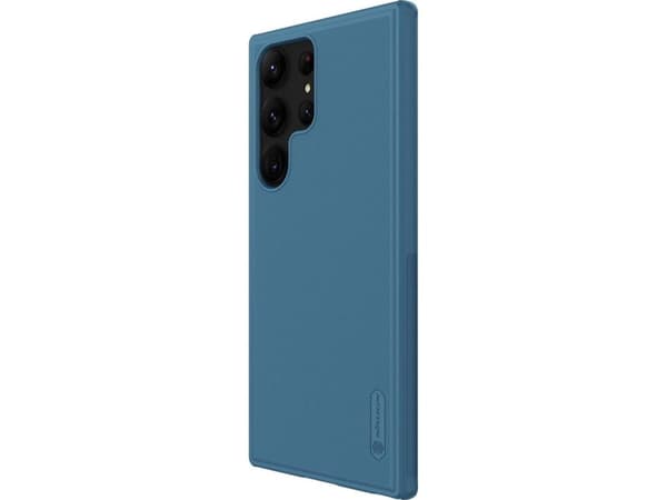 Nillkin Super Frosted Shield Pro-deksel til Samsung Galaxy S23 Ultra pansret deksel + telefonstativ blå