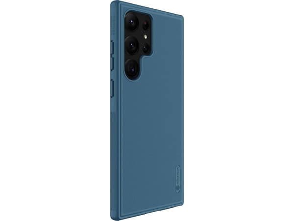 Nillkin Super Frosted Shield Pro-deksel til Samsung Galaxy S23 Ultra pansret deksel + telefonstativ blå