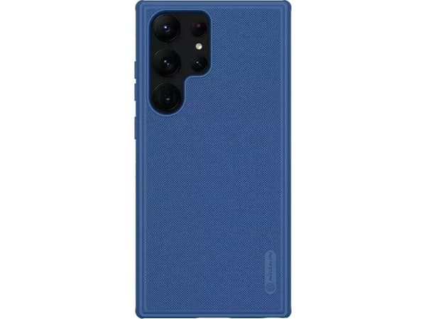 Nillkin Super Frosted Shield Pro-deksel til Samsung Galaxy S23 Ultra pansret deksel + telefonstativ blå