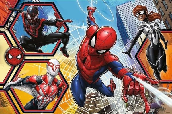 Puzzle Trefl Kaksipuolinen palapeli 24 elementtiä Super Maxi Spiderman goes into action 3in1